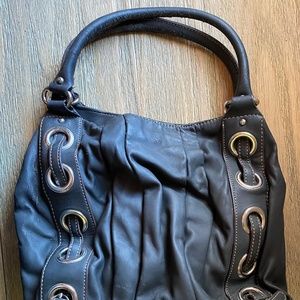 Tosca Black Leather Shoulder Bag / Tote